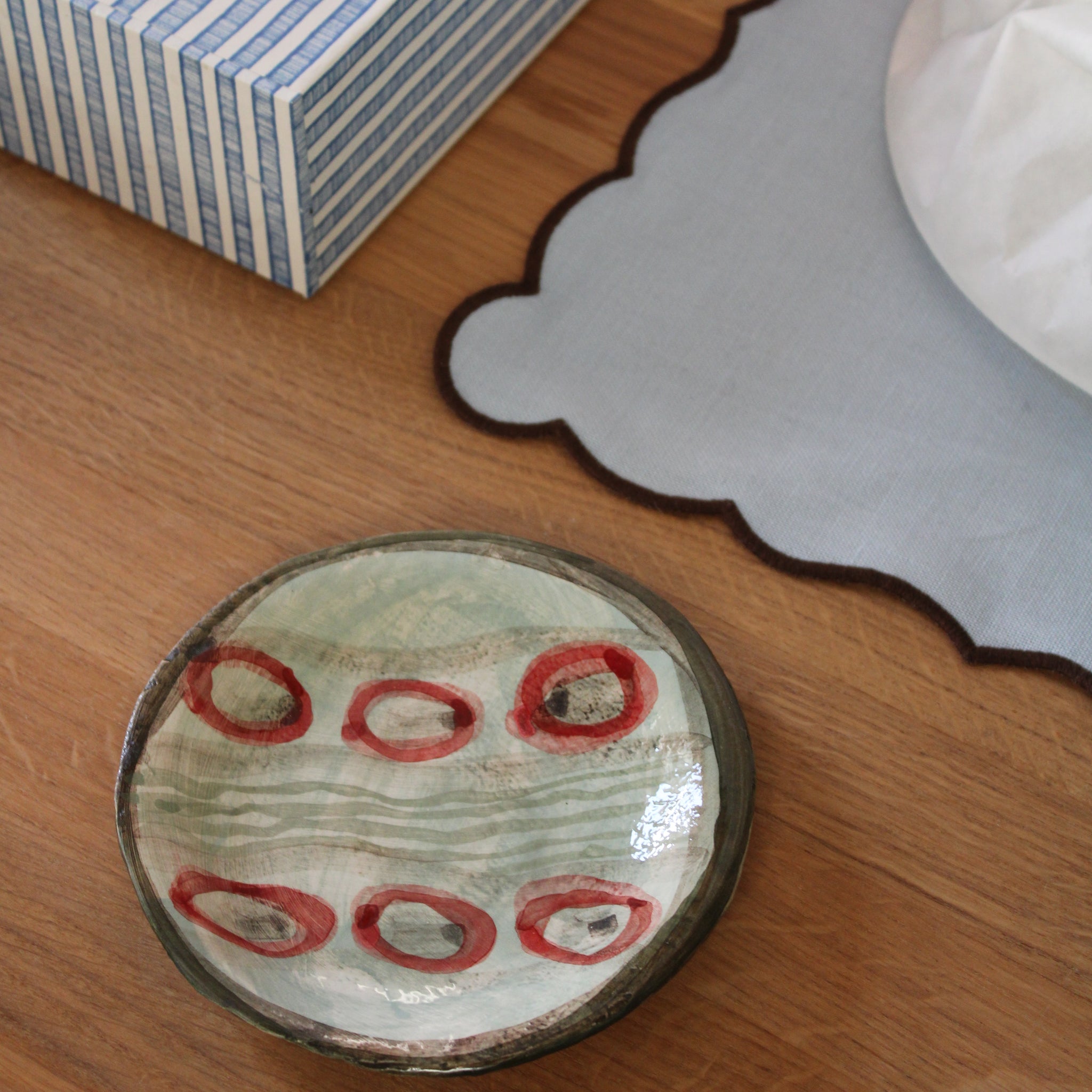 Håndlavet lille tallerken  - 38 - Unika keramik