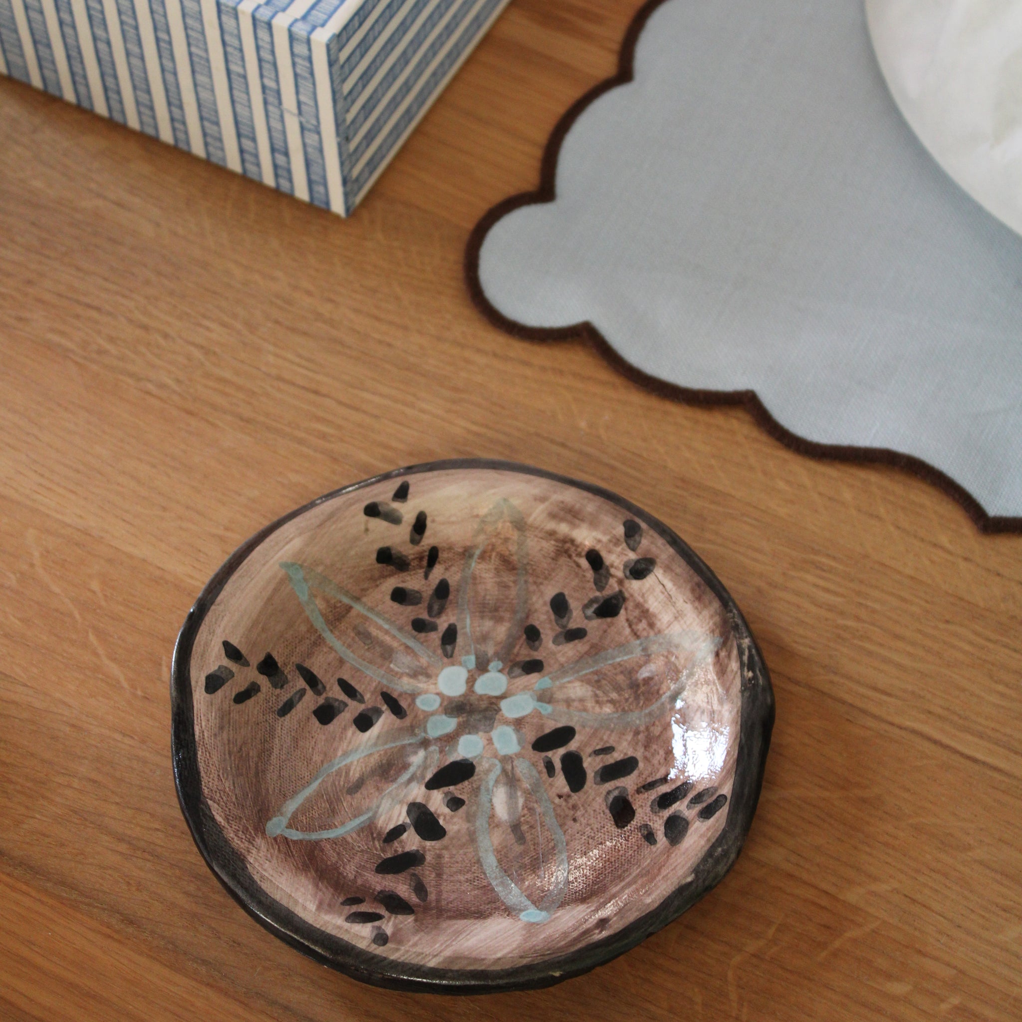 Håndlavet lille tallerken  - 30 - Unika keramik