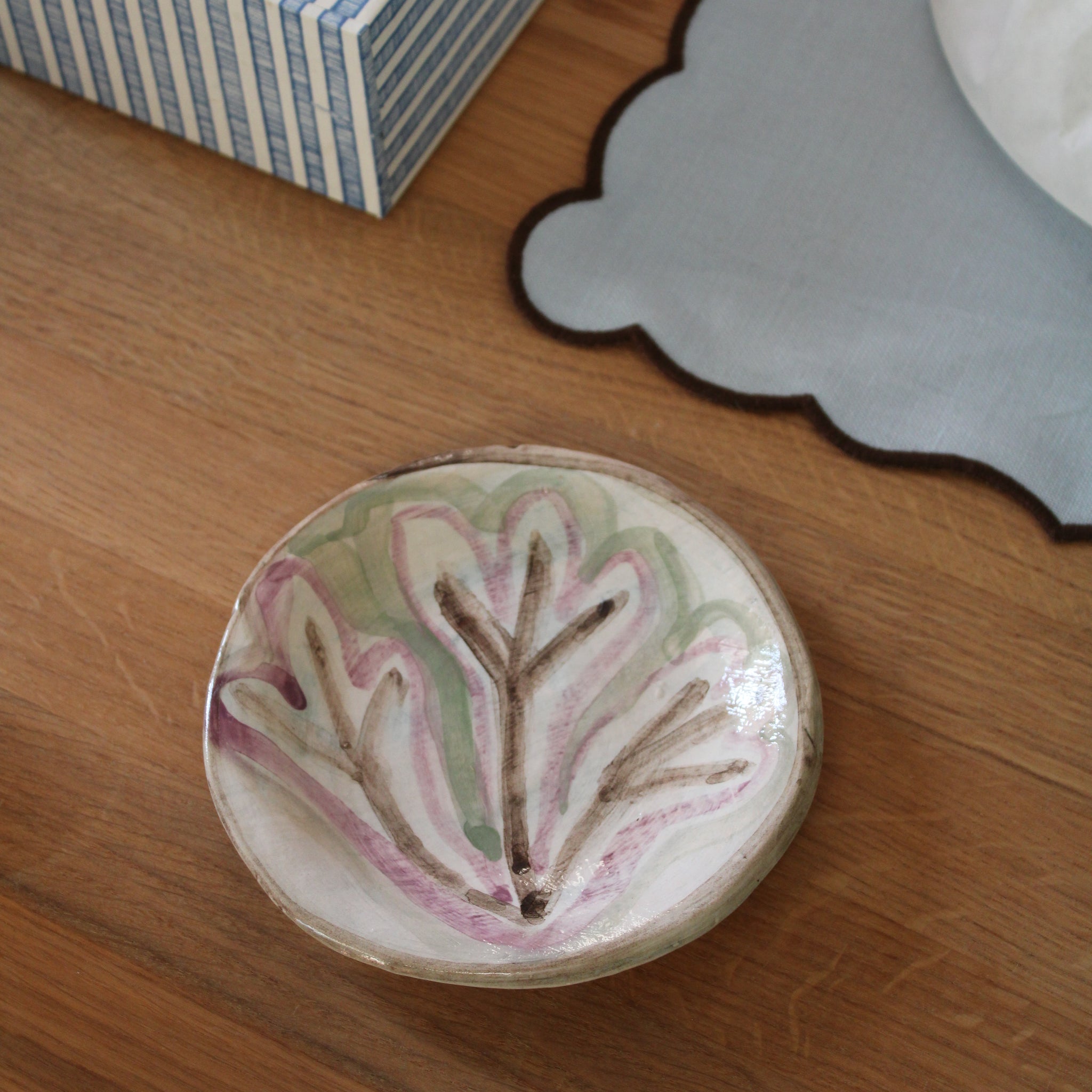 Håndlavet lille tallerken  - 52 - Unika keramik