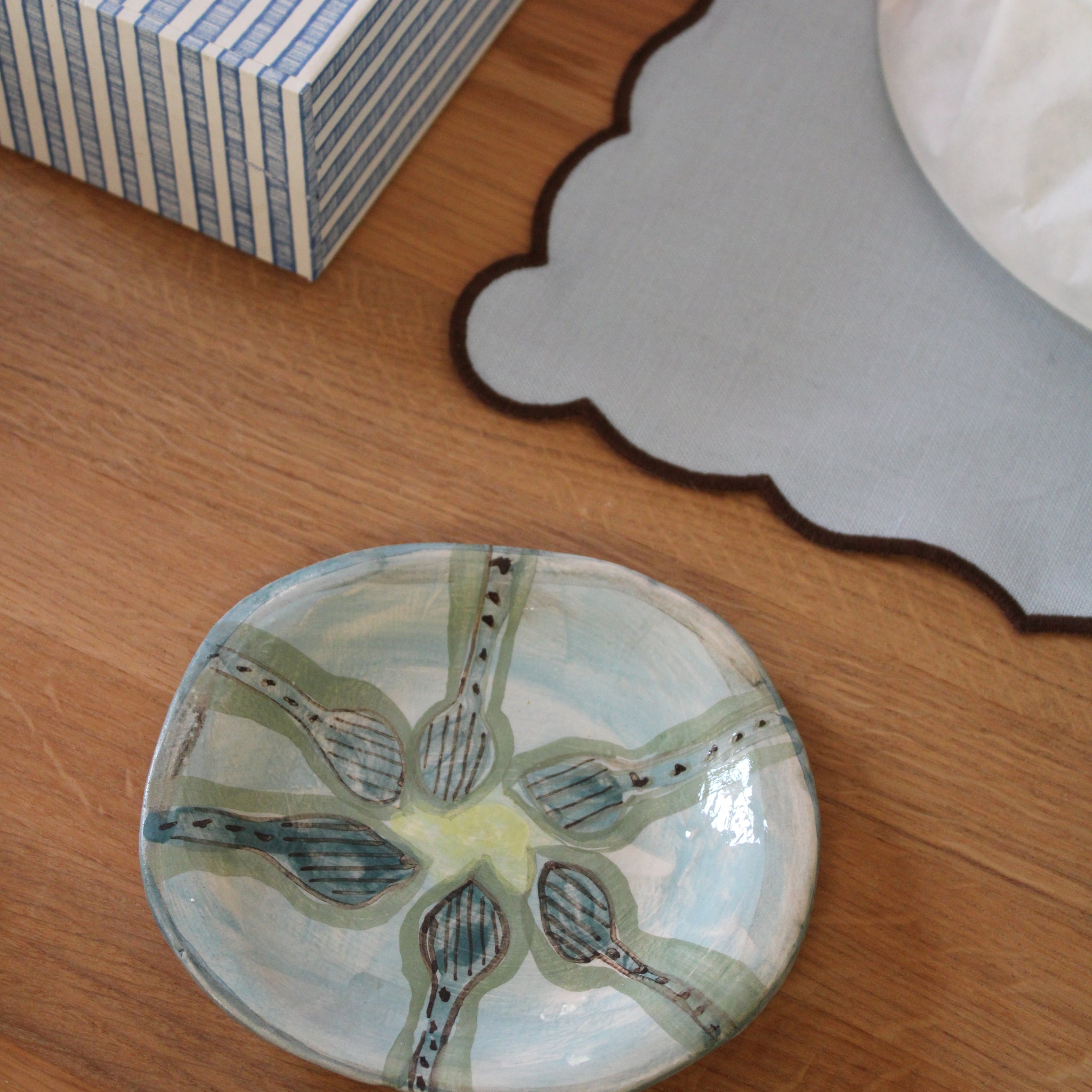 Håndlavet lille tallerken  - 50 - Unika keramik