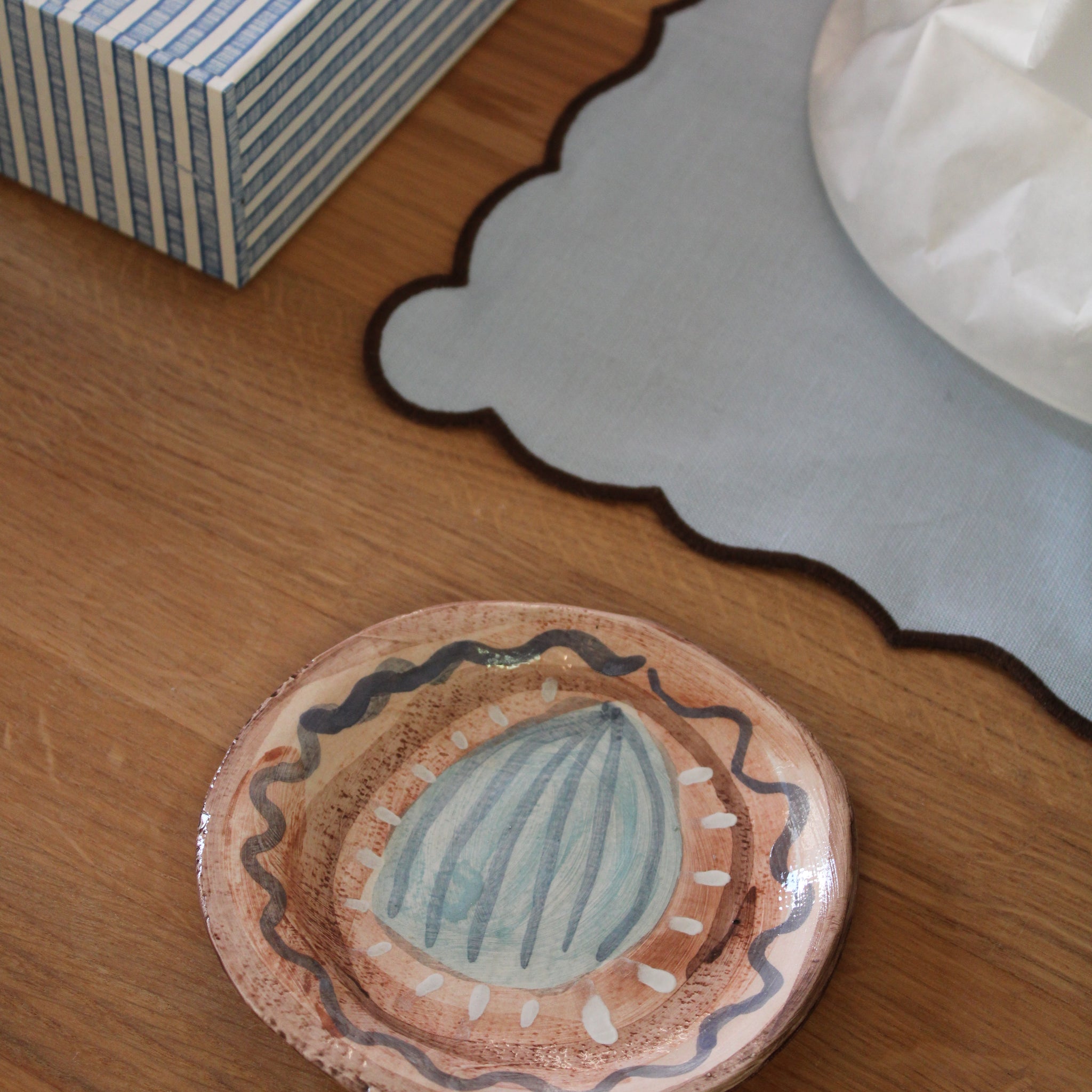 Håndlavet lille tallerken  - 55 - Unika keramik