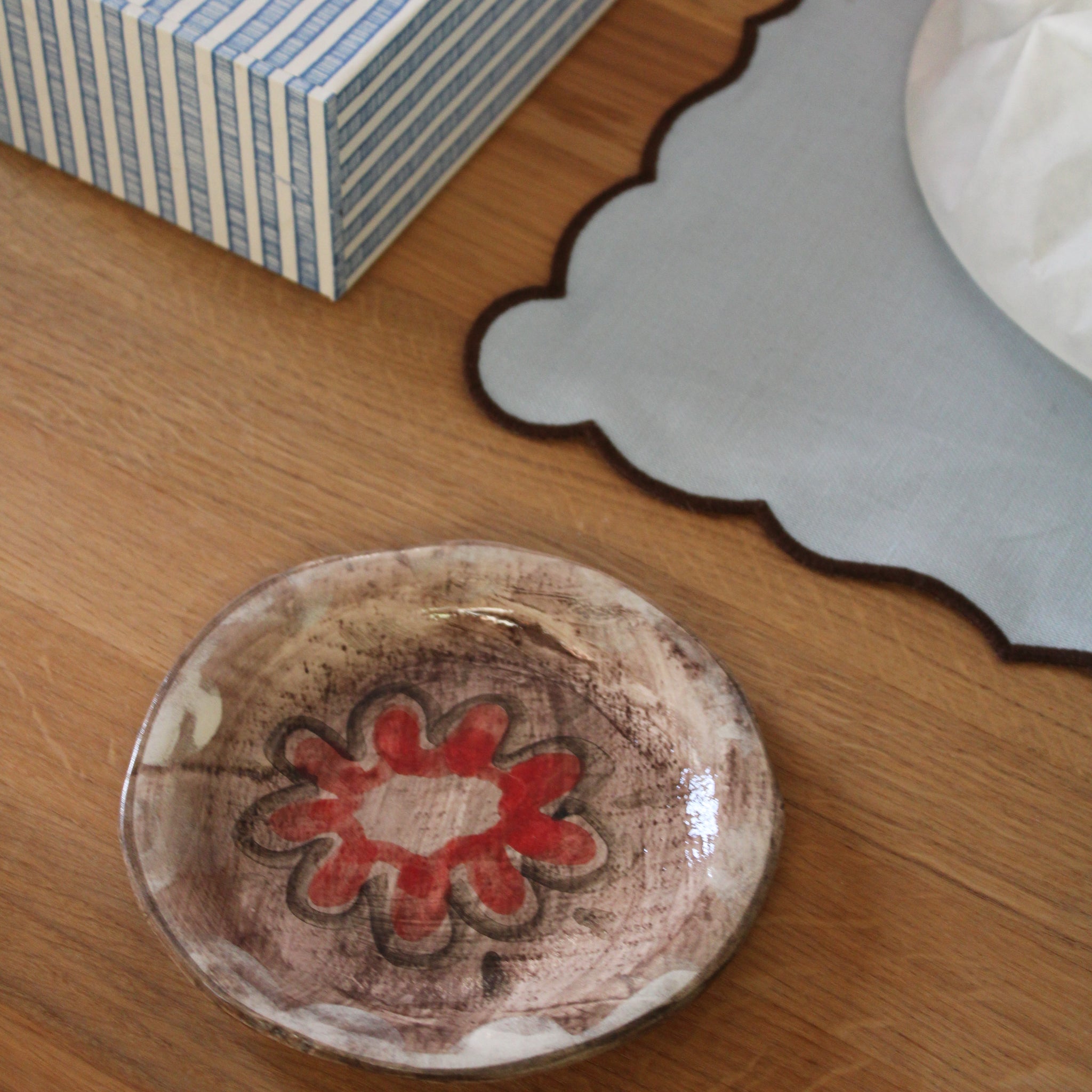 Håndlavet lille tallerken  - 40 - Unika keramik