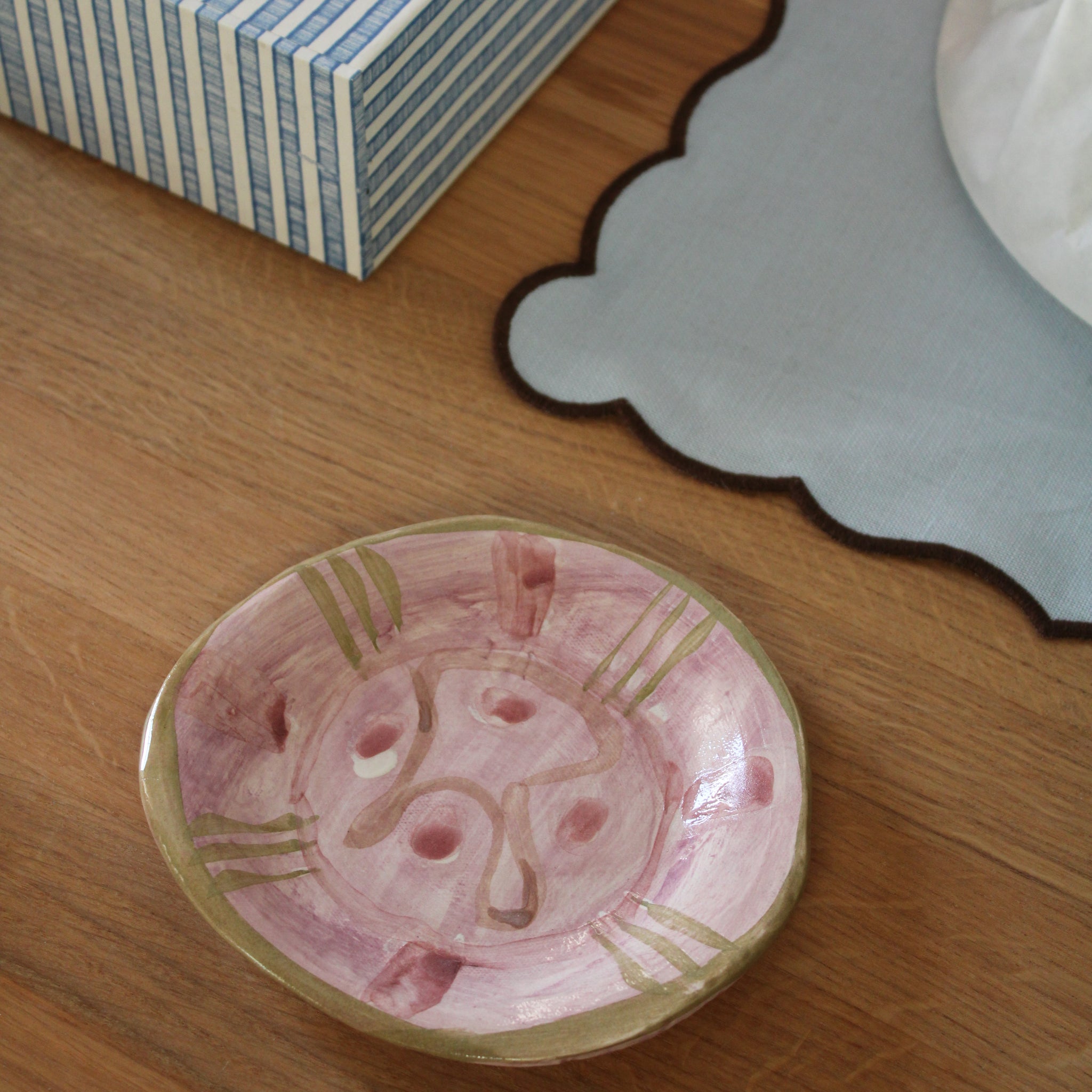 Håndlavet lille tallerken  - 60 - Unika keramik