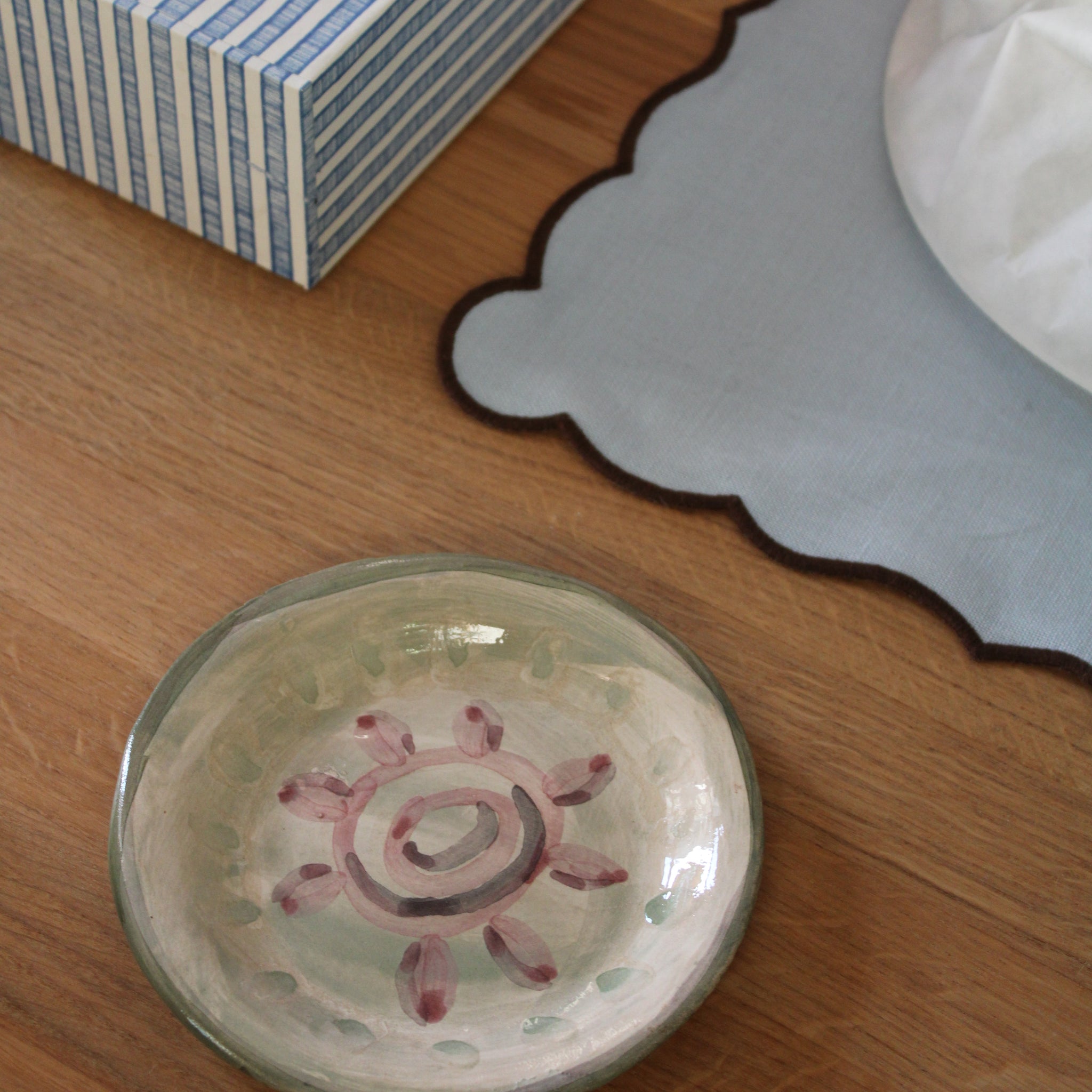 Håndlavet lille tallerken  - 58 - Unika keramik