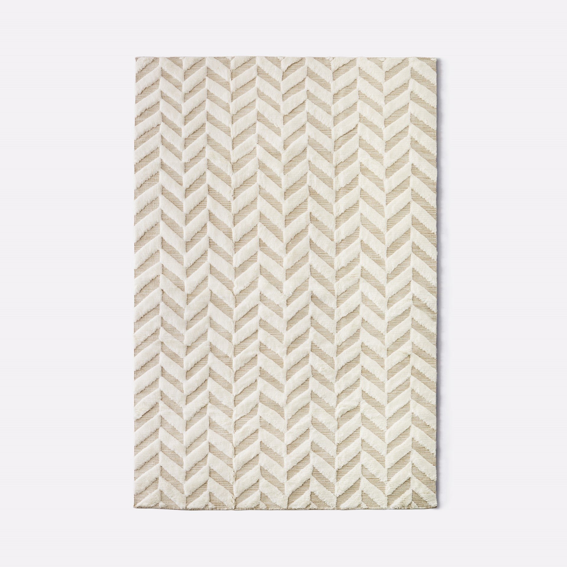 Herringbone Rug - White - Dusty Deco