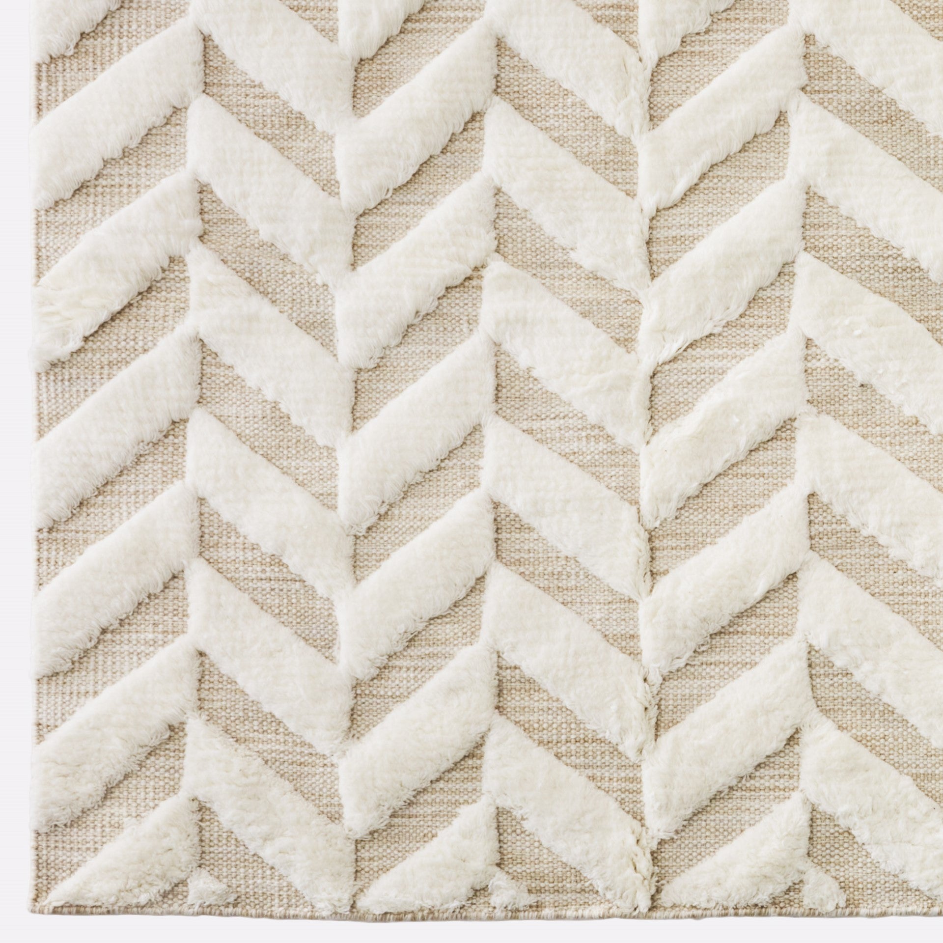 Herringbone Rug - White - Dusty Deco