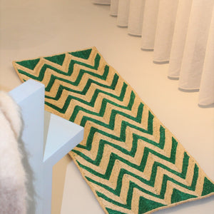 Maison Bengal - Zigzag gulvtæppe - Grøn
